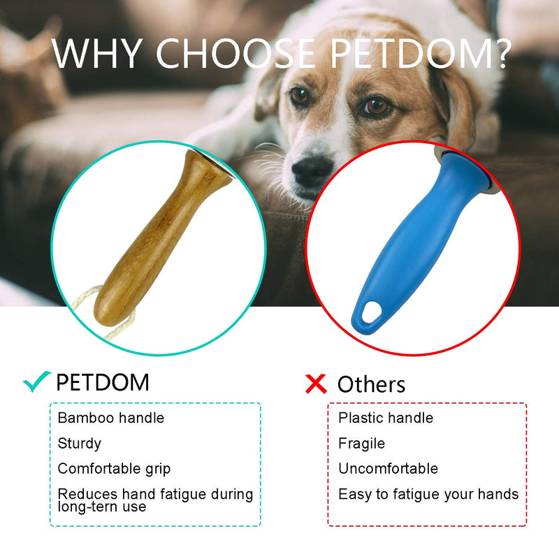 PETDOM Lint Roller Bamboo Handle - 9m 60 Sheets Per Roll, 300 Sheets Total - Sticky Roller Removes Lint, Dust, Pet Hair and Fluff from Clothes, Upholstery and Carpet (1 Rollers + 4 Refills) 1 Rollers + 4 Refills - PawsPlanet Australia