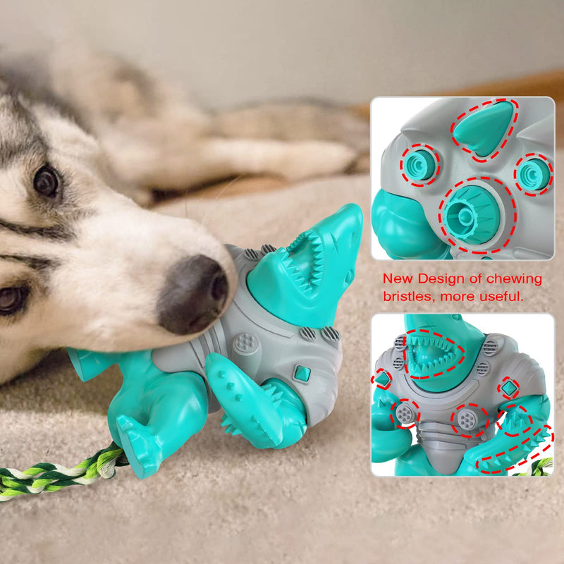 KEEN Dog Chew Toys for Tooth Cleaning and Dental Care - Tough Shark Indestructible Puppy Toy for Aggressive Chewers with Non-Toxic Nylon and TPR Blue - PawsPlanet Australia