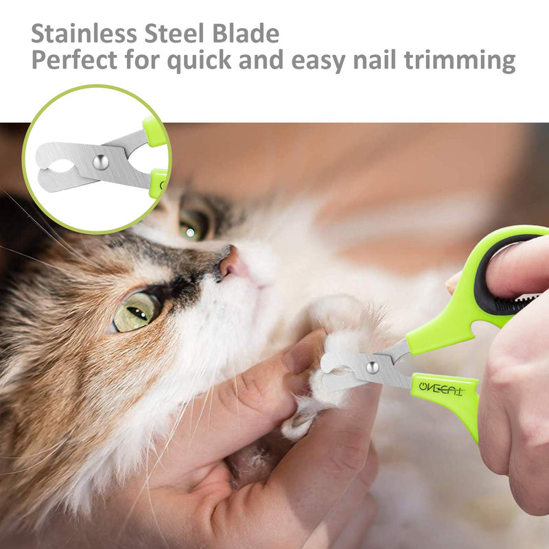 OneCut Pet Nail Clippers, Update Version Cat & Kitten Claw Nail Clippers for Trimming, Professional Pet Nail Clippers Best for a Cat, Puppy, Kitten & Small Dog (Green) Green - PawsPlanet Australia