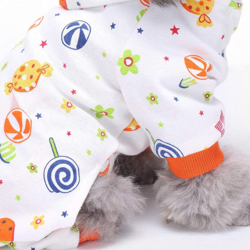 [Australia] - S-Lifeeling Dog Costumes for Indoor Outdoor Candy World Pattern Comfortable Puppy Pajamas Soft Dog Jumpsuit Shirt Best Gift 100% Cotton Coat for Medium and Small Dog S 