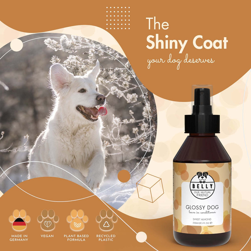 Belly Dog Leave in Conditioner Spray with Sweet Almond Oil - Natural Dog Conditioner & Dog Detangling Spray - Delicate Puppy Conditioner - Pleasant Dog Perfume - Grooming Products For Dogs, 8.45 Fl Oz - PawsPlanet Australia