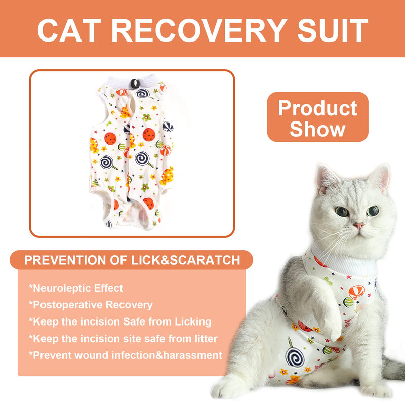 HACRAHO Cat Recovery Suit, 1 Pack Soft Cotton Cat Wound Surgery Recovery Suit After Surgery Wear for Cats, S - PawsPlanet Australia