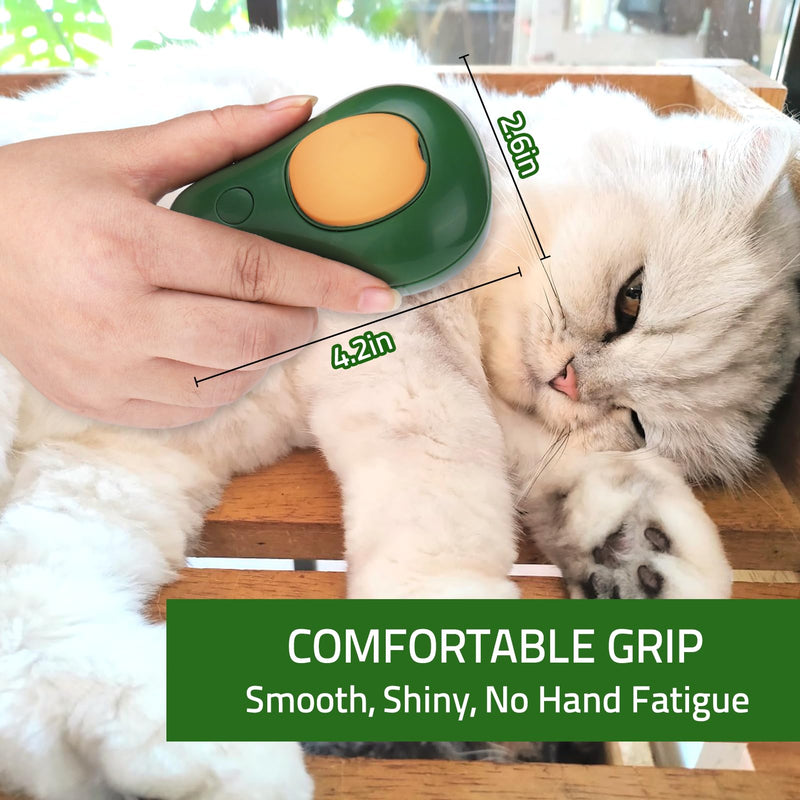 Mity rain Steamy Cat Brush - 3 In1 Cat Steam Brush, Cat Brush With Steam, Cat Hair Brush With Water For Dogs/Cats to Grooming,Clean and Shedding (Green) Green - PawsPlanet Australia