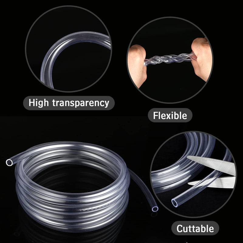 Kesote 2.8 Meter PVC Tubing Pipes 7mm ID x 9mm OD Transparent PVC Plastic Clear Tubing Pipe Flexible Water Tubing Pipes for Gardening Aquaculture Agriculture Fish Tank Drip Irrigation - PawsPlanet Australia