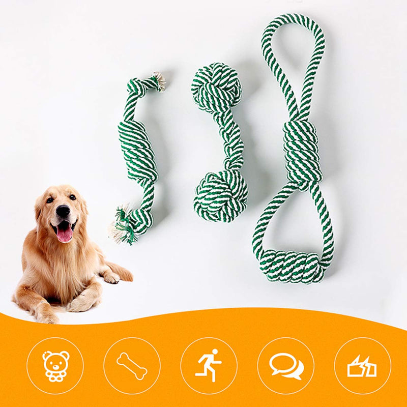 NCONCO 3pcs Dog Rope Toys, Durable Dog Chew Training Toys Rope Tug for Pet Breeds Dogs Teeth Cleaning - PawsPlanet Australia