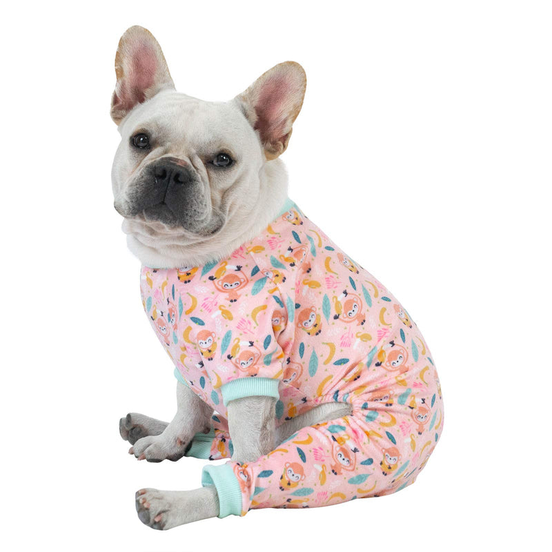 CuteBone Dog Pajamas Onesie Cute Pet Clothes Cat Jammies for Small Doggies X-Small Monkey&banana - PawsPlanet Australia