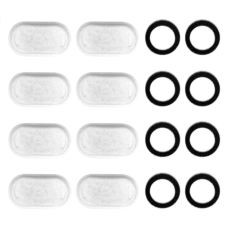 VinDox Replacement Filters for Cat Water Fountain Stainless Steel, 67oz/2L Adjustable Water Flow Pet Water Fountain, Super Quiet Dog Water Dispenser 8+8 Pack - PawsPlanet Australia