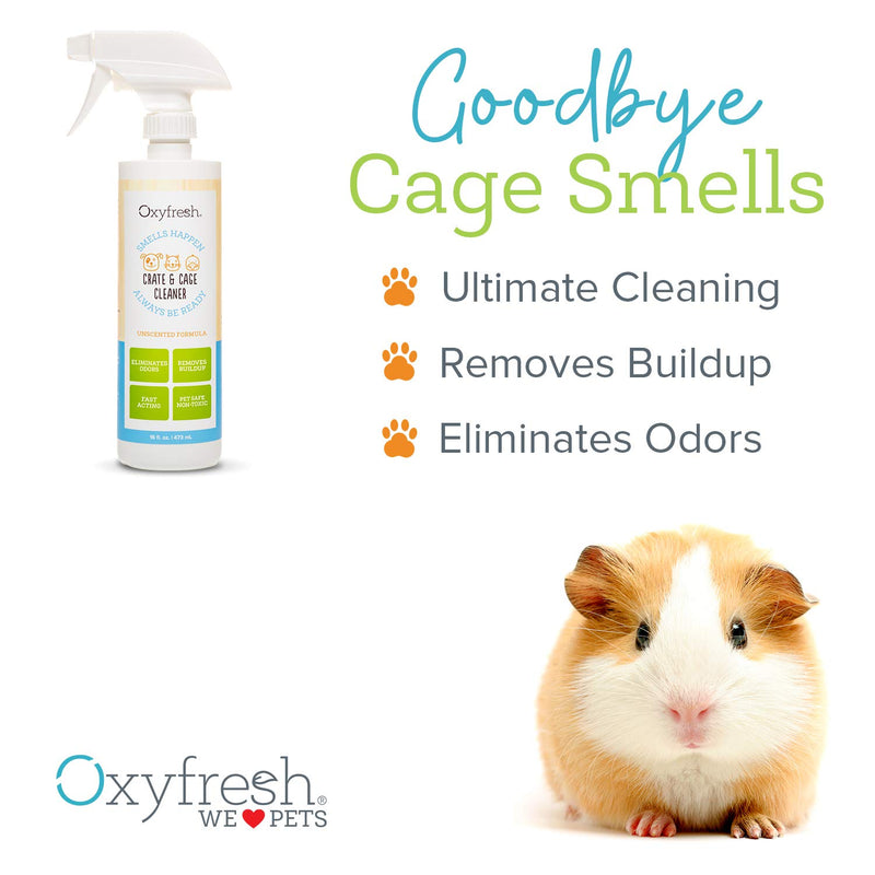 Oxyfresh Crate & Cage Cleaner – Unscented Cage Cleaner for Small Animals & Birds – Non-Toxic Cleaner and Pet Odor Neutralizer in One. 16 oz Spray. - PawsPlanet Australia