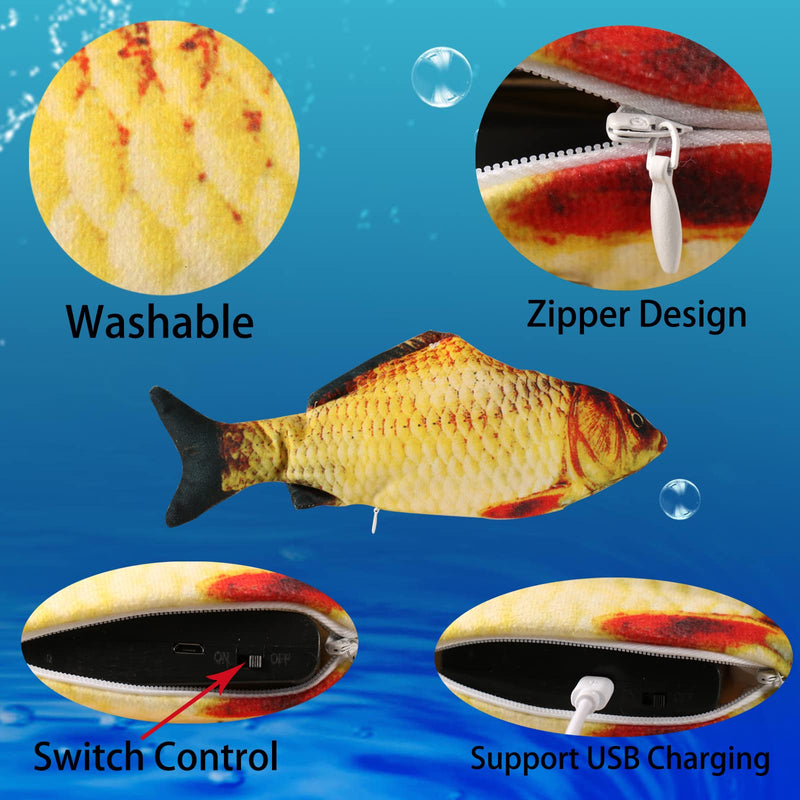 Flopping Fish Electric Moving Dog Fish Toy，Realistic Flopping Fish Rocking Dog Toy，Interactive Pet Toys for Dog Exercise，Small and Medium Dog Floppy Fish Animal Toy two fish - PawsPlanet Australia