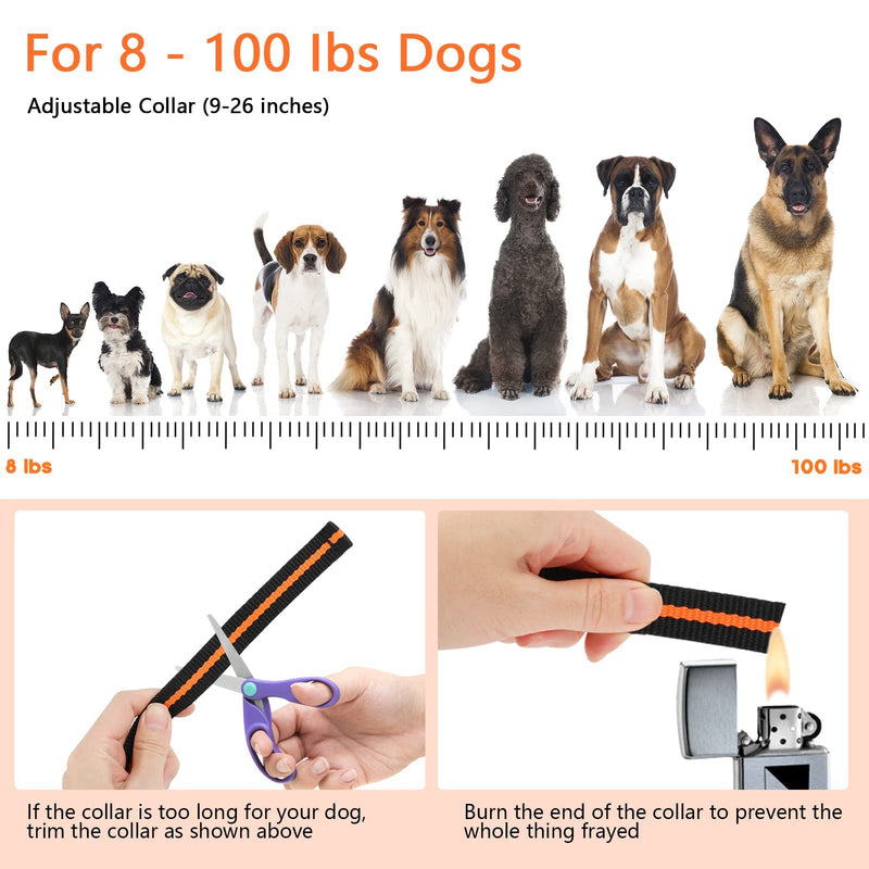 MAISOIE Dog Training Collar, 100% Waterproof Dog Shock Collar with Remote Range 1300ft, 3 Training Modes, Beep, Shock, Vibration, Rechargeable Electric Shock Collar for Small Medium Large Dogs - PawsPlanet Australia