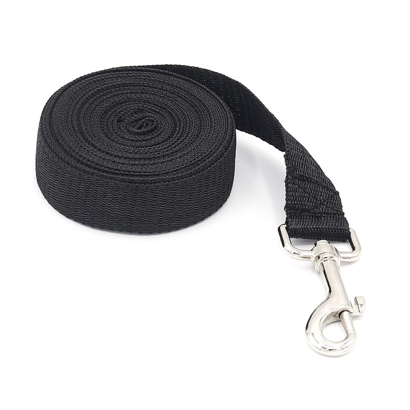 Dog Training Lead Leash Extra Long Line, 5m Nylon Leash for Large, Medium & Small Dogs - Great for Pet Recall Training Obedience, Running, Camping, Backyard Strong lead with Metal Component (Black) Black - PawsPlanet Australia