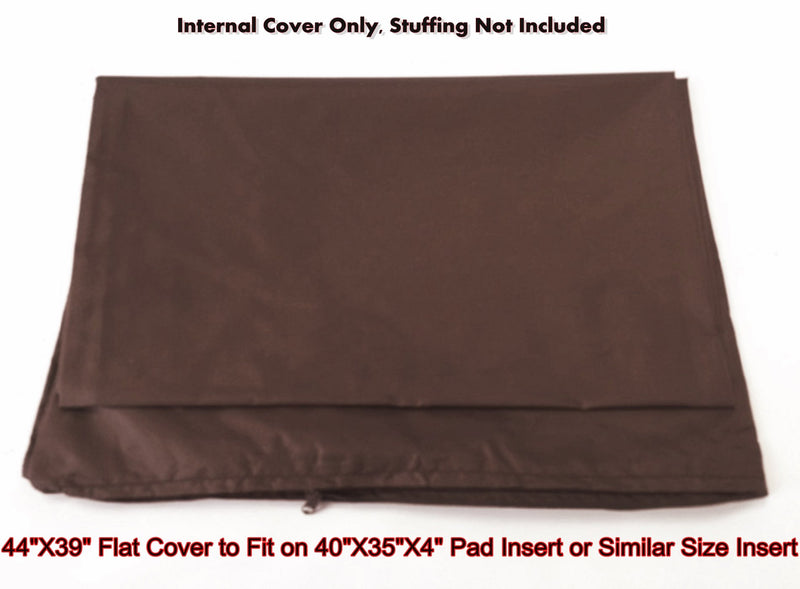 [Australia] - Dogbed4less Internal Duvet Case Waterproof Zipper Dog Bed Cover for Small Medium to Extra Large Pad Insert Stuffing Pet Bed - Cover Liner Only 2 Pack 40"X35"X4" 