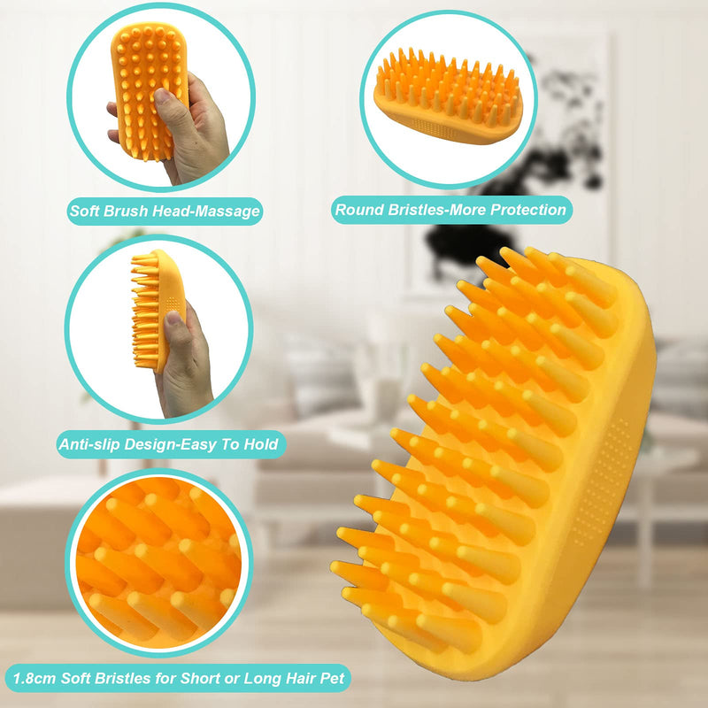 2 Pack Pet Bath Brush Scrubber, Dog Bath Brush Deshedding, Rubber Dog Grooming Brush, Pet Massage Bath Brush for Short Long-haired Dogs Cats NIITAWH Pet Massage Bath Brush Set - PawsPlanet Australia