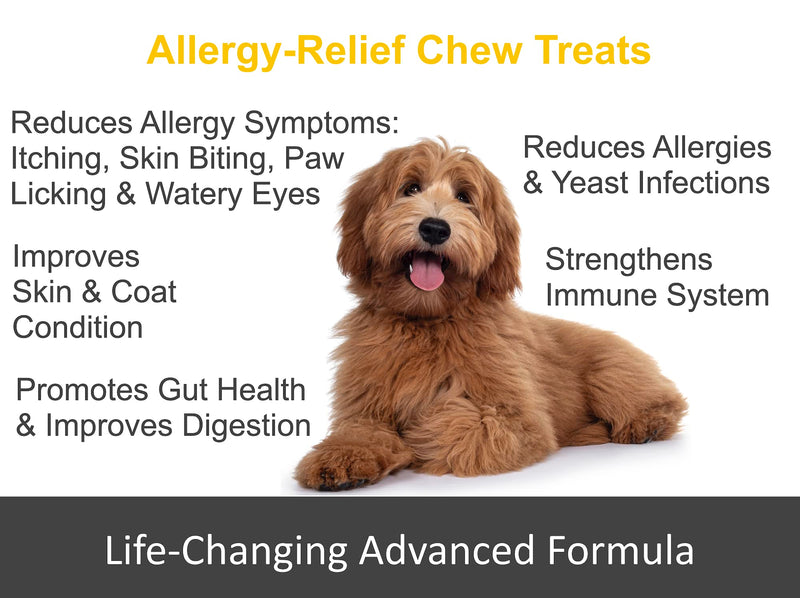 Finest For Pets Allergy Relief for Dogs. Omega 3, Pumpkin & Probiotics for Dog Seasonal Allergies & Itchy Skin. Strengthens Immune System & Improves Digestive Health. Made in USA. 120 Soft Chews - PawsPlanet Australia