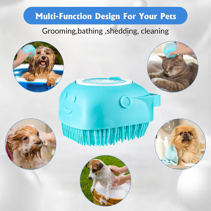 Fanshiontide 3 pieces dog brush short hair bath brush, soft rubber curry comb dogs and cats bath brush with massage effect, soothing adjustable ring handle, removes loose top hair, dust and dirt - PawsPlanet Australia