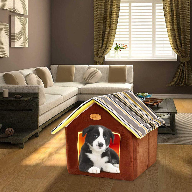 ShellKingdom Dog House, Foldable Pet Cat and Dog Bed with Cushion Pet Puppy Indoor House Grey - PawsPlanet Australia