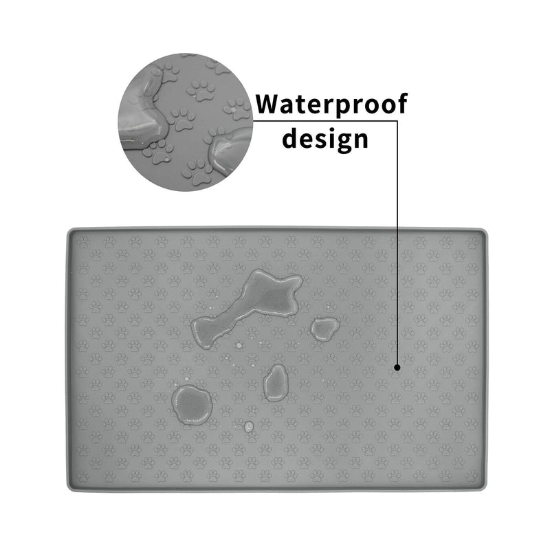 Ptlom Pet Placemat for Dog and Cat, Mat for Prevent Food and Water Overflow, Suitable for Small, Medium and Big Pet 18" * 12" Black - PawsPlanet Australia