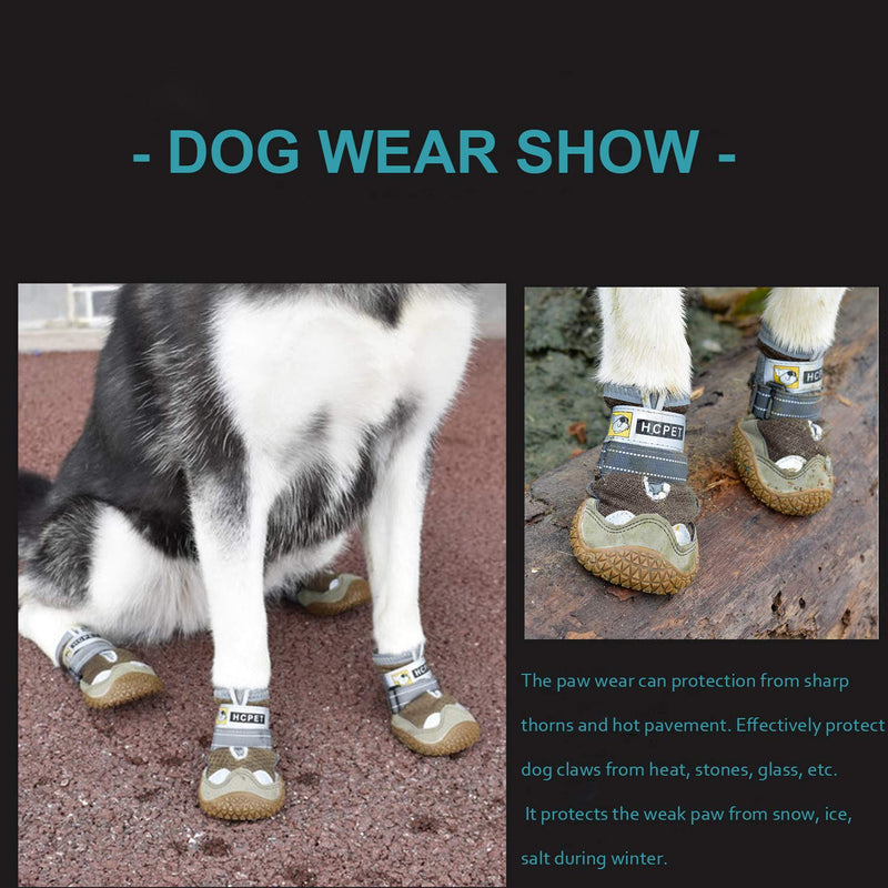 FEETCITY Dog Boots Waterproof for Dog with Reflective Velcro Rugged Anti-Slip Sole and Skid-Proof Outdoor Paw Wear for Medium to Large Dogs 4Ps 1: 2.3"x1.4"(L*W) for 10-20 lbs Black - PawsPlanet Australia