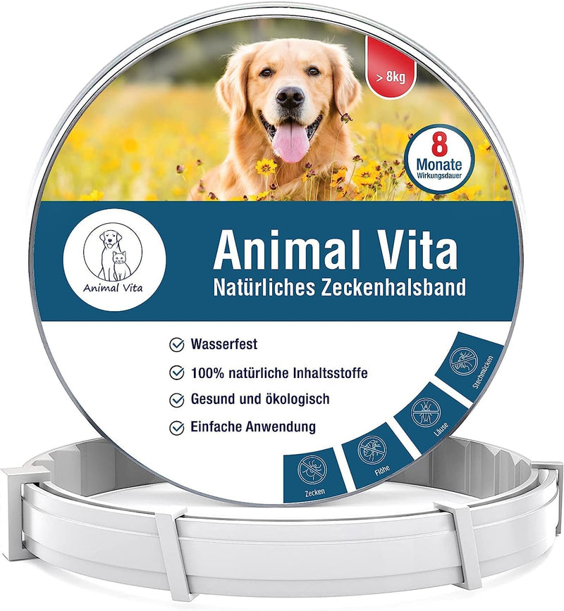 Animal Vita® Premium tick collar for dogs - effective protection against pests [waterproof and size-adjustable] up to 8 months of tick protection with 100% natural ingredients - PawsPlanet Australia
