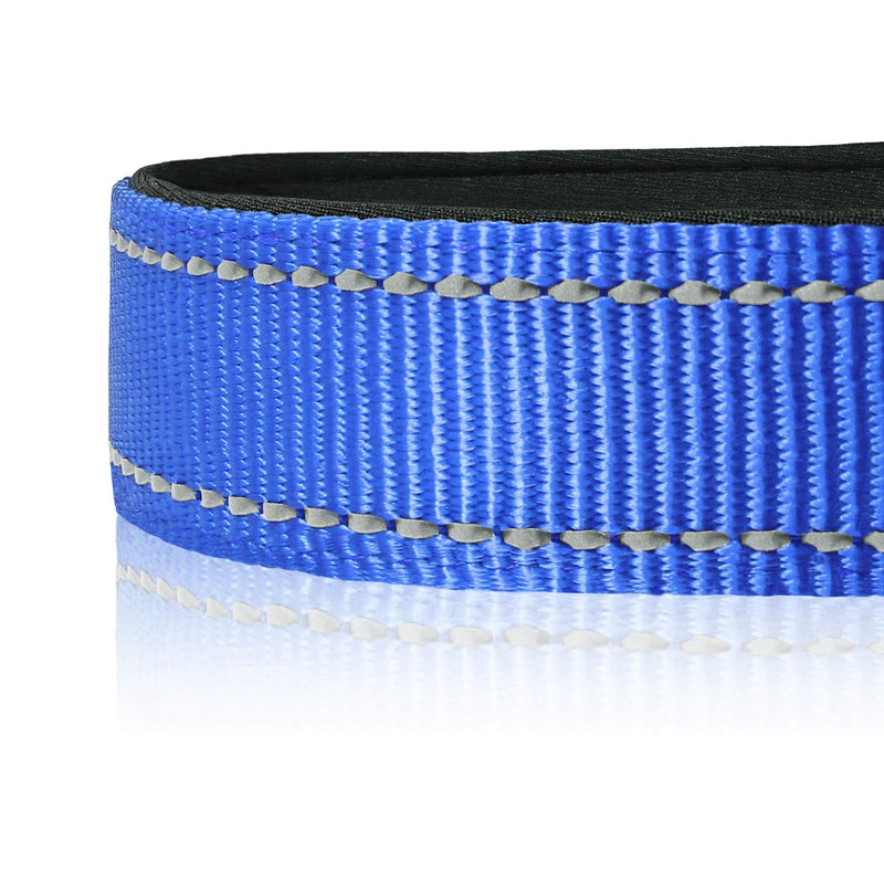 HEELE Dog Collar, Reflective Dog Collar, Soft Neoprene Padded Breathable Nylon Pet Collar Adjustable for Medium Dogs, Royal Blue, M M (34-52cm) - PawsPlanet Australia