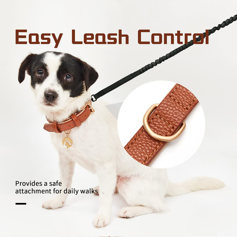 Thankspaw Leather Dog Collar for Small Medium Large Dog, Soft Waterproof Padded Puppy Collar with Alloy Buckle, Heavy Duty Dog Collar Classic Pet Collar Small (Pack of 1) Brown - PawsPlanet Australia