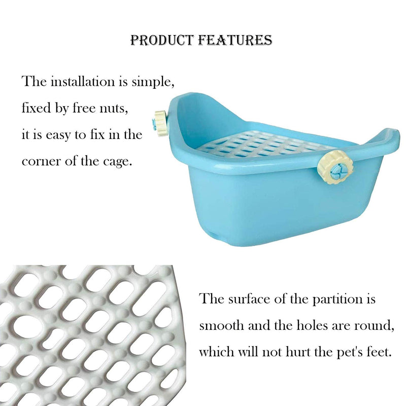 kathson Rabbit Litter Box, Pet Toilet Small Animal Potty Trainer Corner Pet Bowls Removable Hanging Pet Cage Bowl for Bunny Guinea Pig Chinchilla Ferret - PawsPlanet Australia