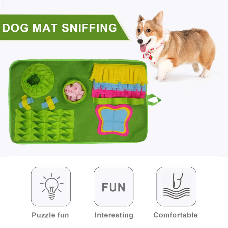TSLBW Pet Training Mat Sniffing Pad for Dogs Slow Feeding Mat Interactive Dog Toys Smell Training Work Blanket Dogs Pet Puppy Training Pad Puzzle Toys for Foraging Skill, Stress Release (Rectangle) Rectangle - PawsPlanet Australia