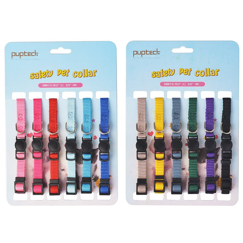 [Australia] - PUPTECK 12 Pack Soft Nylon Puppy ID Collar Adjustable Breakaway Whelping Litter Collars with Record Keeping Charts S Rainbow 