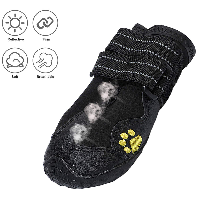 Dog Boots, Waterproof Dog Shoes 4 PCS with Reflective Strap Rugged Anti-Slip Sole Pet Paw Protectors for Small Medium Large Dog Outdoor - PawsPlanet Australia