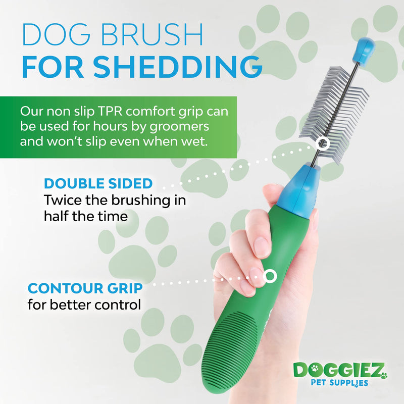 Doggiez Pet Supplies - Slicker Brush for Dogs, Cats & Puppies - Deshedding Grooming Brush for Shedding Hair, Fur - Flexible Comb for Grooming Long Haired & Short Hair Breeds - Dog Brush, Cat Brush - PawsPlanet Australia