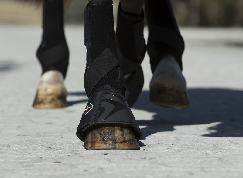 LeMieux ProShell Over Reach Horse Boots Pair with Strike Proof Shell, Neoprene Lining & Collar - Water Resistant - Equestrian Footwear M Black - PawsPlanet Australia