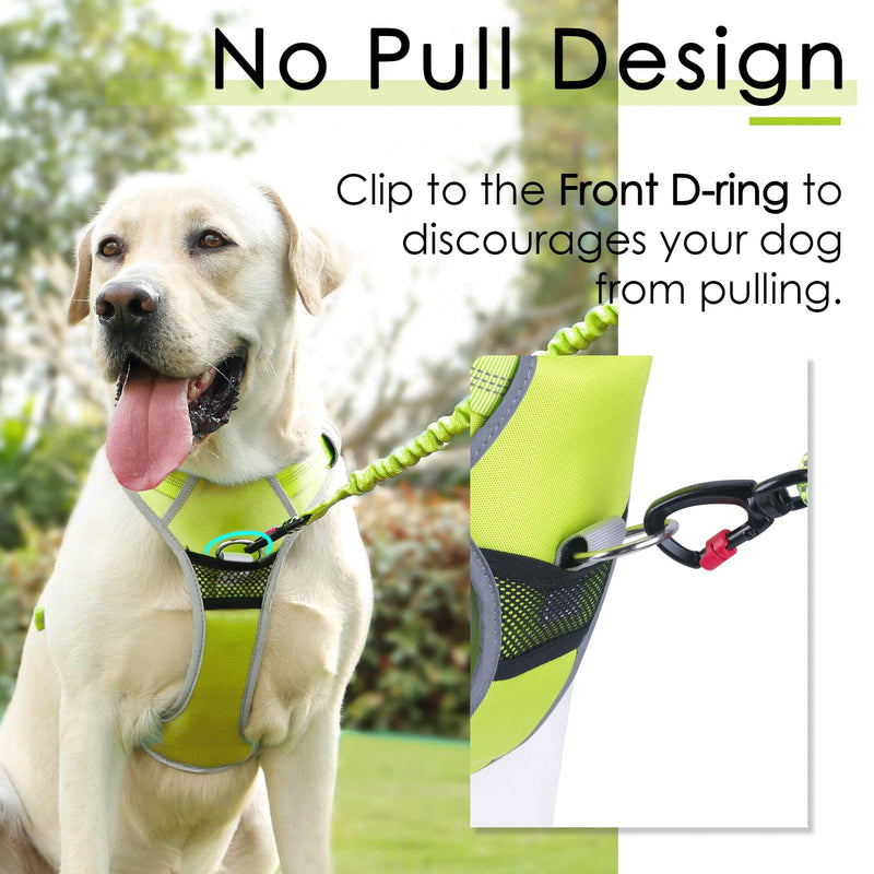 ThinkPet No Pull Breathable Sport Dog Harness - Reflective Padded Oxford Nylon Safety Adjustable Easy on and off Vest, Back/Front Clip Handle Outdoor and Training Small Medium Dogs(Small Green) S (Pack of 1) - PawsPlanet Australia