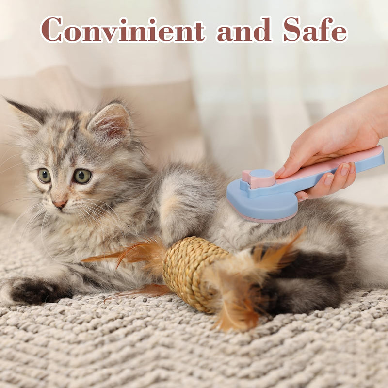 FRIUSATE Pack of 2 cat brush, dog brush, pet brushes with massage particles, cat grooming brush, multifunctional pet hair removal comb - removes loose hair and tangles - PawsPlanet Australia