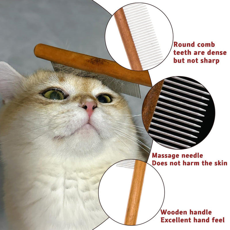 Detangling comb dog, fur comb cat, cat comb trimming knife for dogs, 4 pieces comb combs dog brush and cat brush, undercoat comb 45, 78, 61, 29 teeth, professional dog cat comb pet care - PawsPlanet Australia