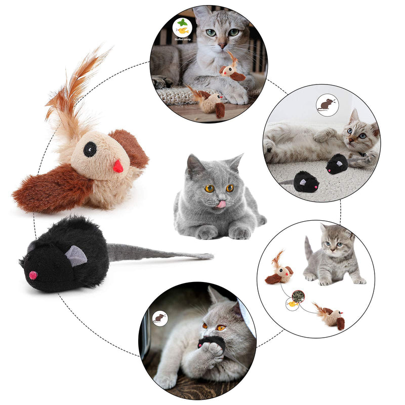 PAKESI Cat Toy, Interactive Cat Toys for Indoor Cats, Simulated Animal Sounds, Plush Cat Toys Birds-2Pack - PawsPlanet Australia