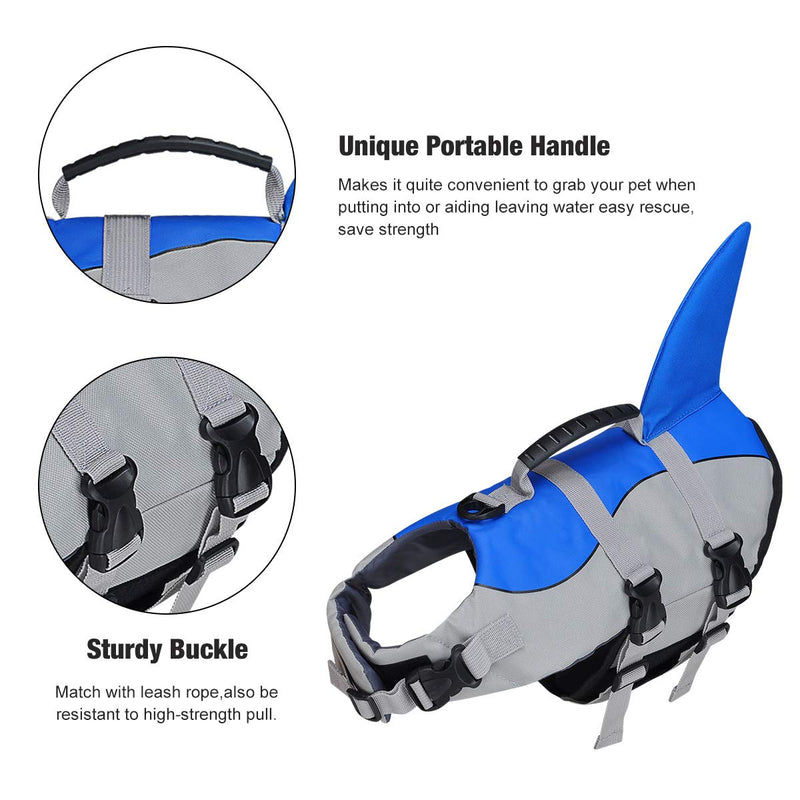 Dog Life Jacket Vest, Dog Floatation Vest Swimming Rescue Device Pet Lifesaver Life Preserver Swimsuit with Adjustable Strap and Rescue Handle (L) - PawsPlanet Australia