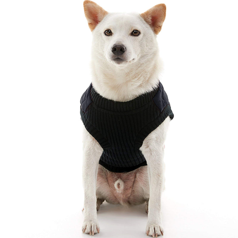 [Australia] - Gooby Fashion Dog Vest - Small Dog Sweater Bomber Dog Jacket Coat with D Ring Leash and Zipper Closure - Dog Clothes for Small Dogs Girl or Boy for Indoor and Outdoor Use X-Small chest (~9.5") Black 