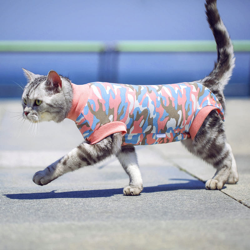 Yeapeeto Cat Recovery Suit After Surgery Bodysuit for Cats, E-Collar Substitute Keep from Licking Abdominal Wounds, Kitten Breathable Clothes, Warm after Shaving (XS, Camouflage) XS - PawsPlanet Australia