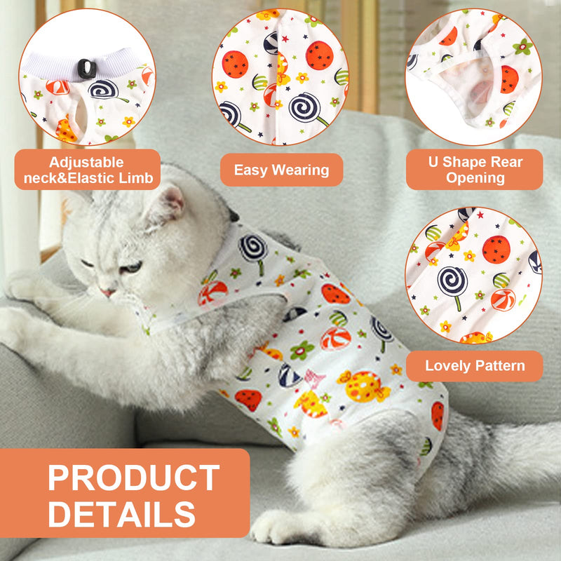 HACRAHO Cat Recovery Suit, 1 Pack Soft Cotton Cat Wound Surgery Recovery Suit After Surgery Wear for Cats, S - PawsPlanet Australia