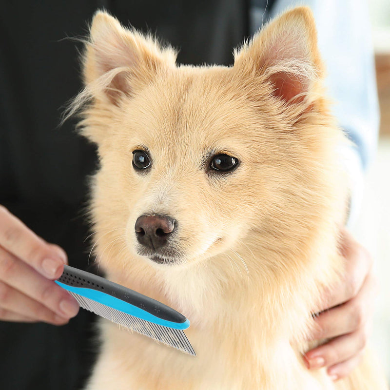 Pets First 2 Pack Dog Comb Small & Large PET Comb for Small & Large Breeds & Areas. Premium Anti-Slip Comfort Grip Ergonomic Handle for Your Dog & Cat with Durable Stainless-Steel - PawsPlanet Australia