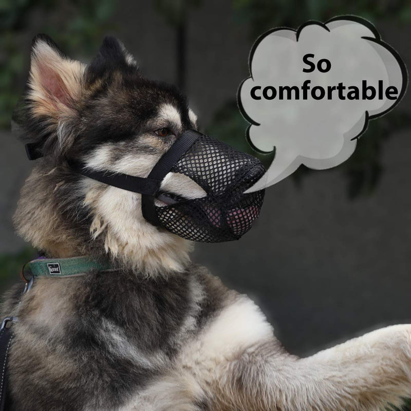 Mayerzon Breathable Mesh Dog Muzzle, Poisoned Bait Protective Muzzle for Dogs to Prevent Biting and Barking XS Black - PawsPlanet Australia