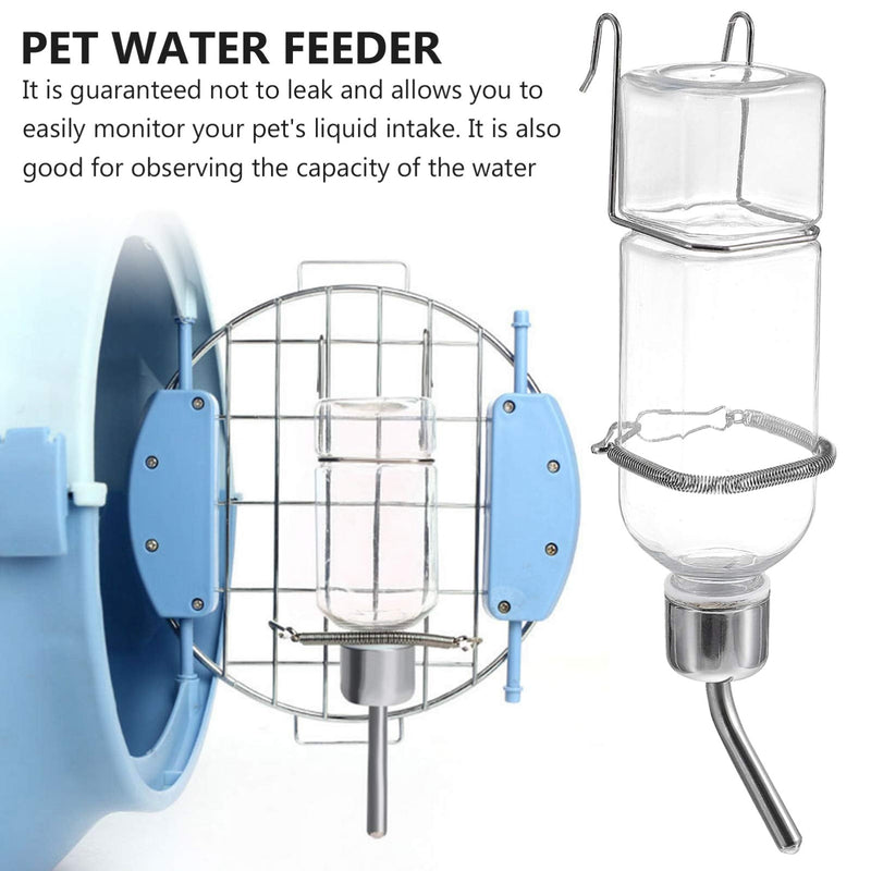 Balacoo 2 Pcs 180ml Guinea Pig Water Bottle No Drip Plastic Automatic Rabbit Water Feeder Hanging Fountains Pet Drinking Bottle with Hooks Springs for Amall Animals Transparent - PawsPlanet Australia