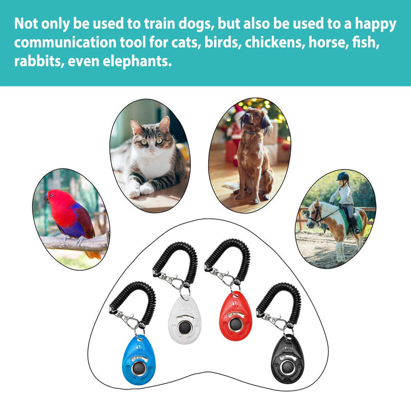 Larasun Dog Clickers 4-Pack Dog Training Clickers with Wrist Strap for Dog Cat Horse - PawsPlanet Australia