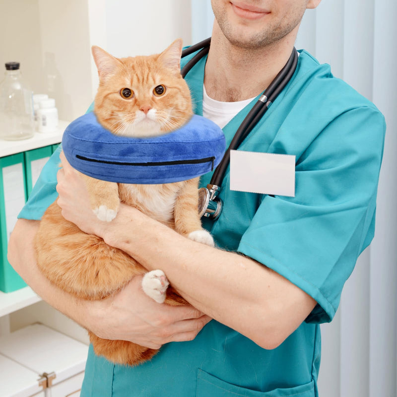 Inflatable collar for pets, dog protective collar, inflatable pet collar, soft adjustable comfortable neck collar for dogs and cats recovery after operations, anti-bite/lick (S) S - PawsPlanet Australia