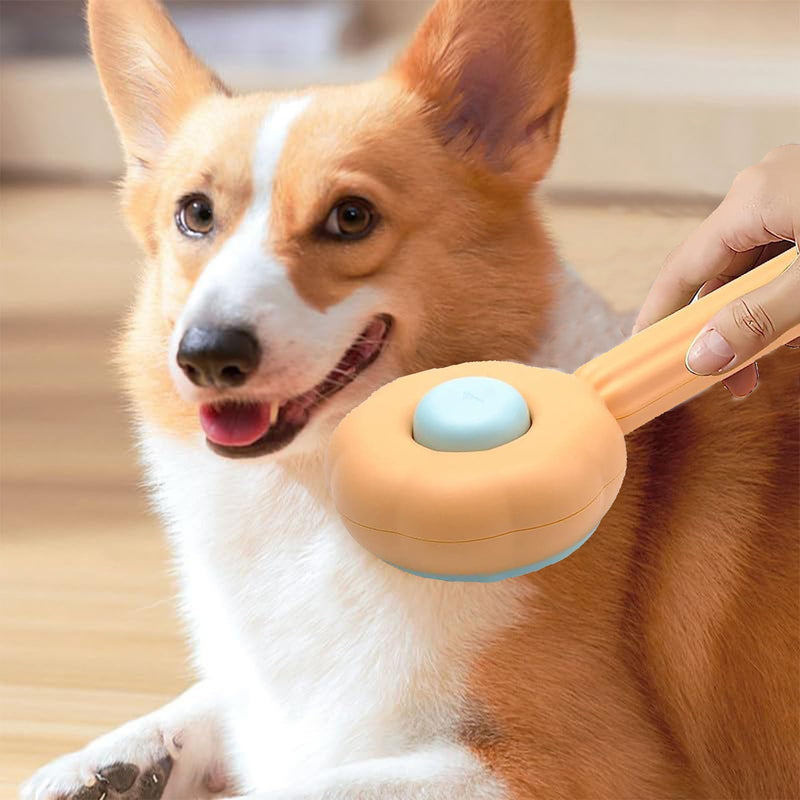 Exsbtay Self-Cleaning Brush for Depilation, Clean Pet Hair with One Click, Cleaning Brush for Pet Hair, Pet Dog Brush Cat Brush, Suitable for Short, Long, Curly Hair (Orange) - PawsPlanet Australia