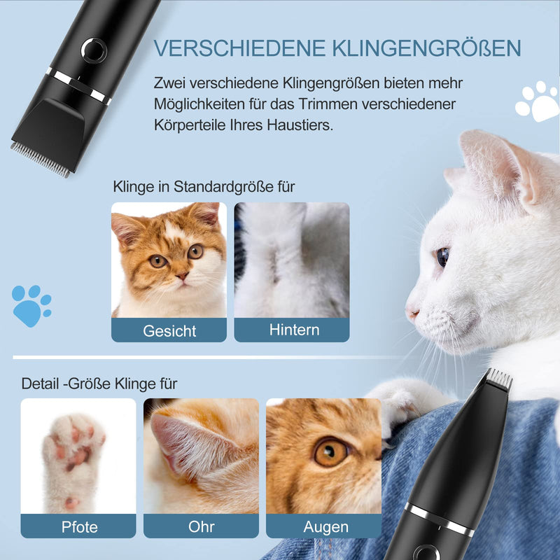 Ankilo Newest 2 in 1 clipper for dog paws, quiet electric professional dog clipper, paw trimmer, paw shaver for dogs, cats, paws, eyes, black - PawsPlanet Australia