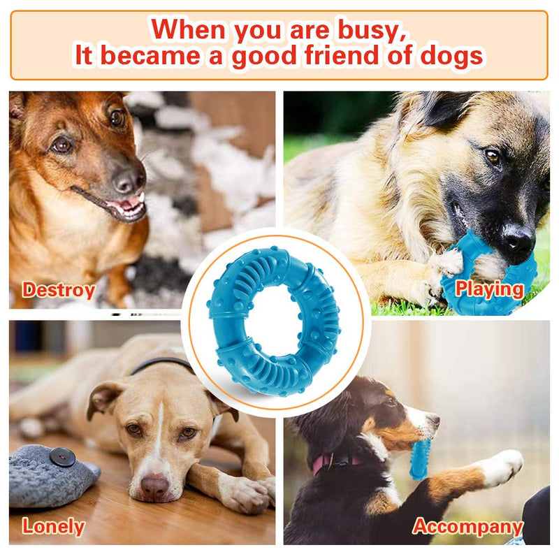 YUNMUSHI Natural Rubber Dog Toys for Aggressive Chewers,Interactive Teething Dog Chew Toys,Indestructible Dog Toys for Medium and Large Breeds(Blue) Blue - PawsPlanet Australia