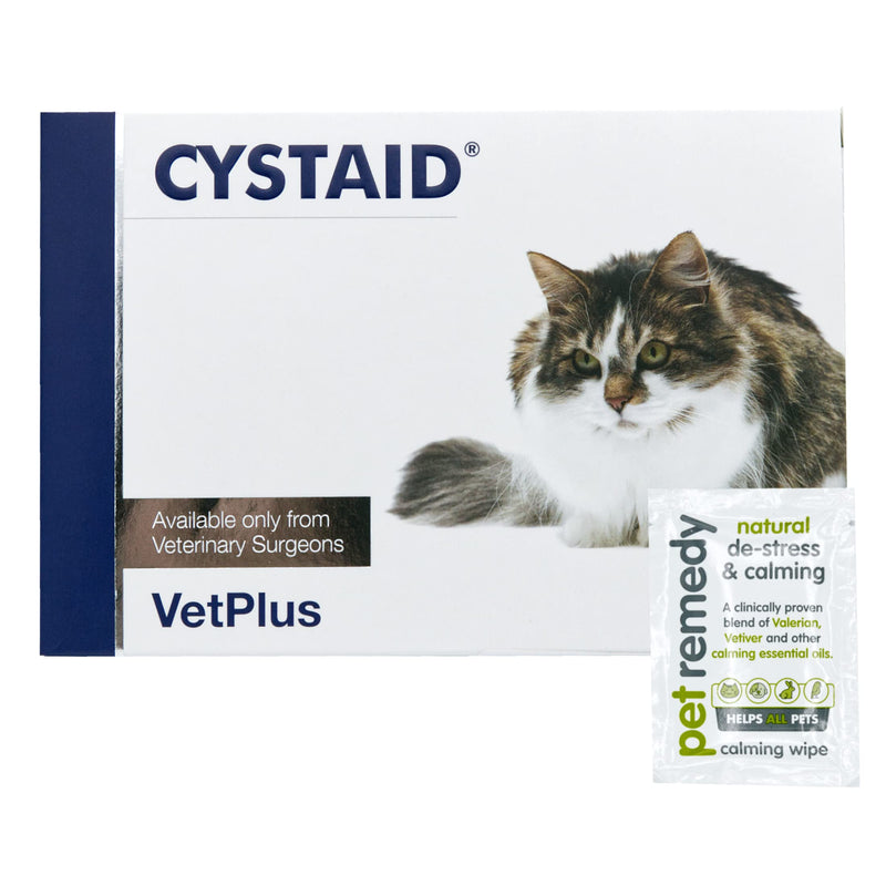 Petstoreo Cystaid for Cats - 30 Sprinkle Capsules - With Calming Wipe - PawsPlanet Australia