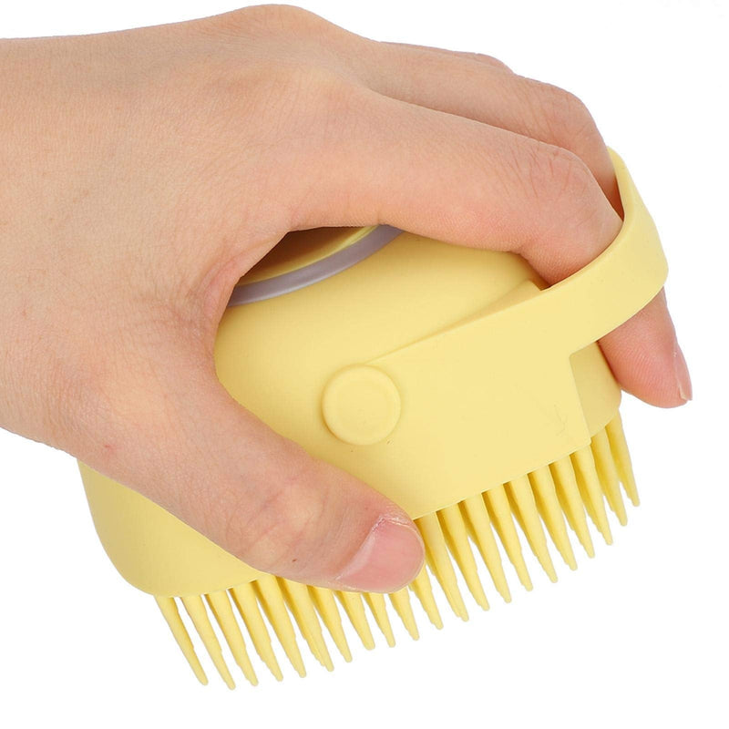SALUTUYA Dog brush, grooming brush, dog brush can be filled with shower gel, for washing pets, dogs, cats, horses for washing pets (yellow) - PawsPlanet Australia