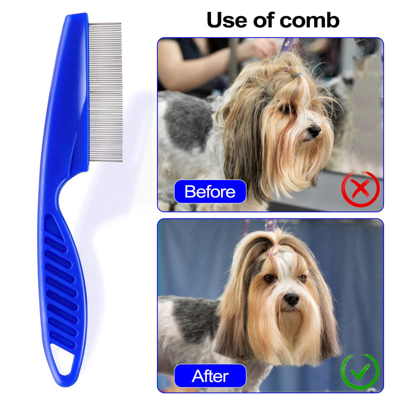 4 PCS Flea and Lice Combs, Stainless Steel Double Sided Dog Combs, Combs for Removing Tear Stains and Knots, Detangling Tool for Small, Medium and Large Pets - PawsPlanet Australia